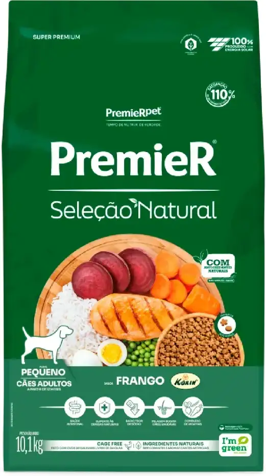 Ração Premier Seleção Natural para Cães Adultos de Porte Pequeno - 10,1Kg