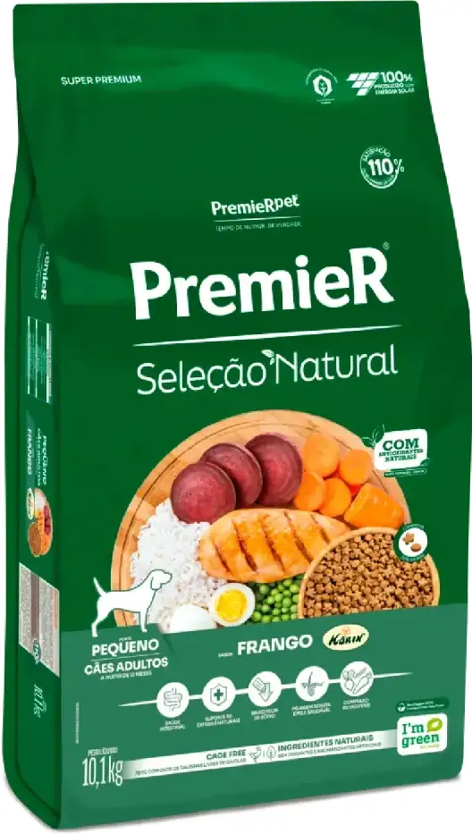 Ração Premier Seleção Natural para Cães Adultos de Porte Pequeno - 10,1Kg