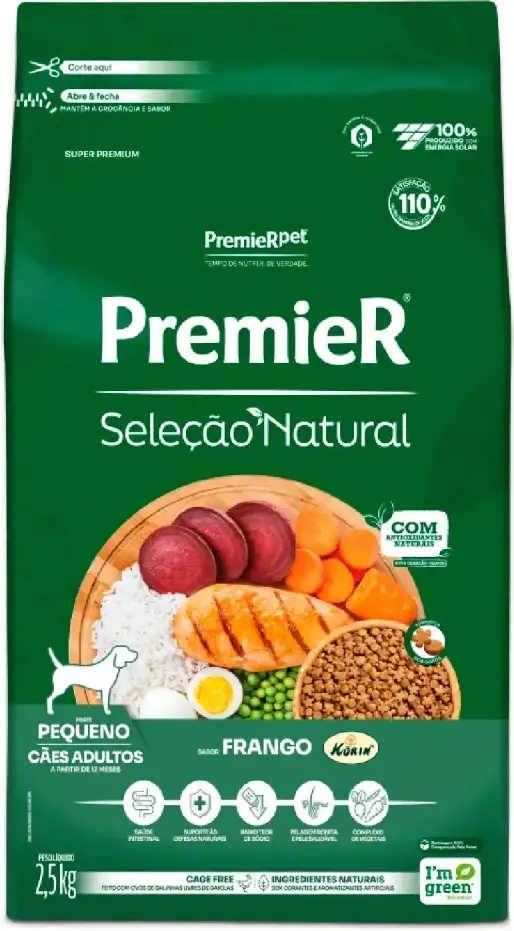 Ração Premier Seleção Natural para Cães Adultos de Porte Pequeno - 2,5Kg