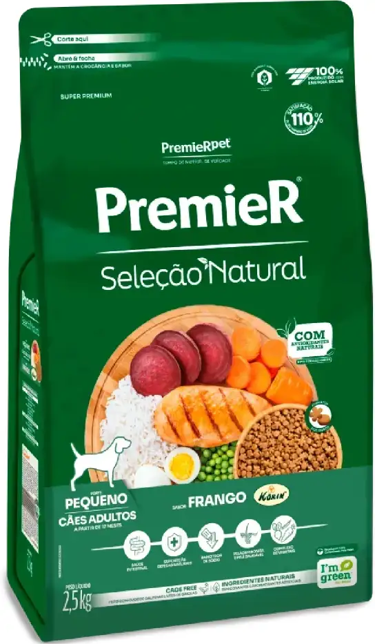 Ração Premier Seleção Natural para Cães Adultos de Porte Pequeno - 2,5Kg