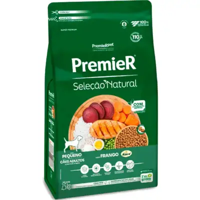 Ração Premier Seleção Natural para Cães Adultos de Porte Pequeno
