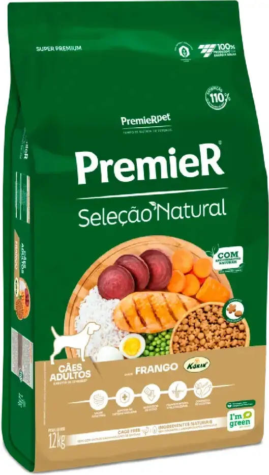 Ração Premier Seleção Natural para Cães Adultos - 12Kg