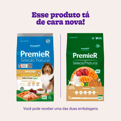 “Ração Premier Seleção Natural para Cães Adultos”