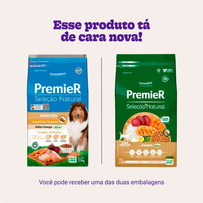“Ração Premier Seleção Natural para Cães Adultos”
