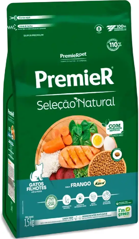 Ração Premier Seleção Natural para Gatos Filhotes Até 12 Meses - 1,5Kg