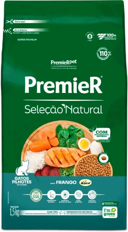 Ração Premier Seleção Natural para Gatos Filhotes Até 12 Meses - 1,5Kg