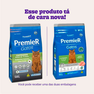 Ração Premier Pet Ambientes Internos Gatos Castrados Frango Acima de 12 Anos