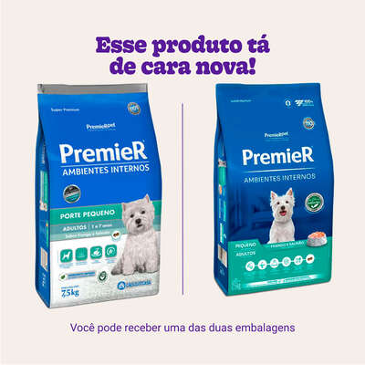 Ração Premier Pet Ambientes Internos Cães Adultos Frango e Salmão - 7,5 Kg