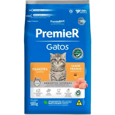 Ração Premier Pet Ambientes Internos Gatos Filhotes Frango
