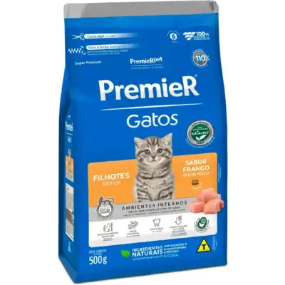 Ração Premier Pet Ambientes Internos Gatos Filhotes Frango