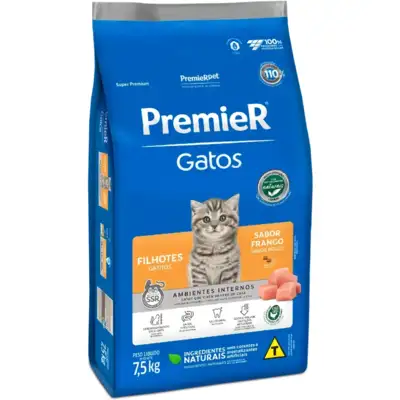 Ração Premier Pet Ambientes Internos Gatos Filhotes Frango