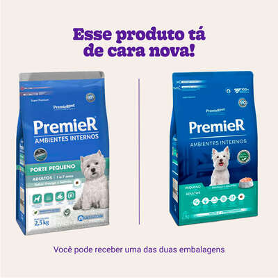 Ração Premier Pet Ambientes Internos Cães Adultos Frango e Salmão - 2, 5 Kg