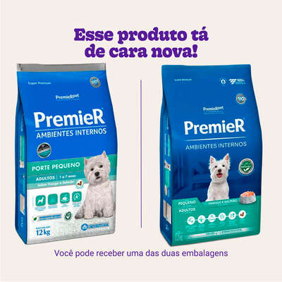 Ração Premier Pet Ambientes Internos Cães Adultos Frango e Salmão - 12 Kg