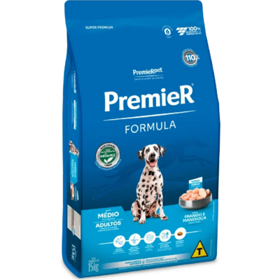 Ração Premier Pet Formula Frango Cães Adultos Raças Médias - 15 Kg