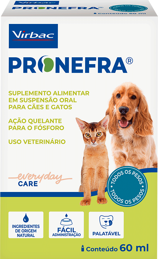 Suplemento Alimentar Virbac Pronefra para Cães e Gatos - 60 mL