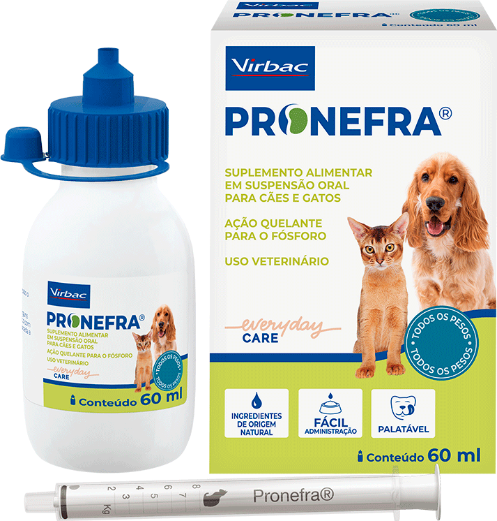 Suplemento Alimentar Virbac Pronefra para Cães e Gatos - 60 mL