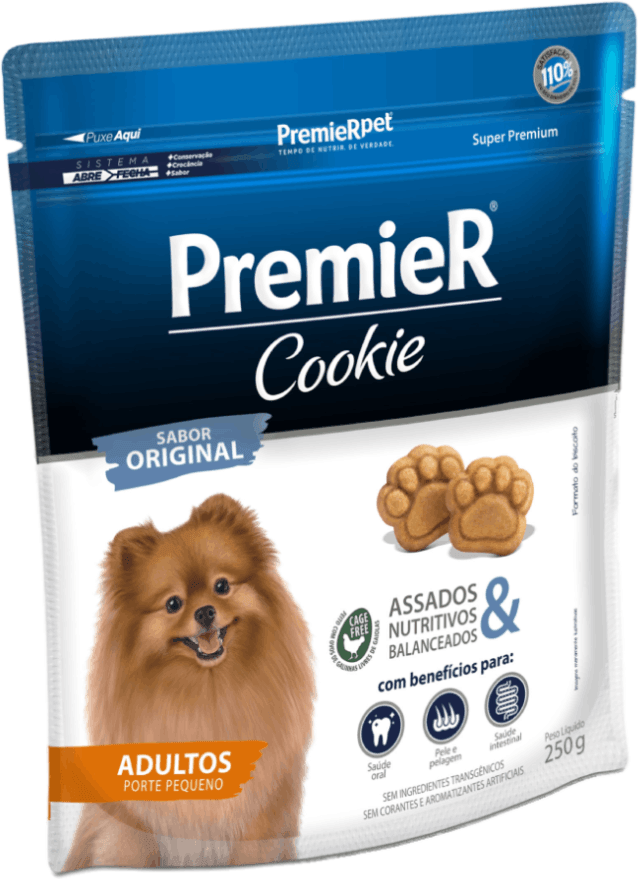 Biscoito PremieR Cookie para Cães Adultos Porte Pequeno Sabor Original - 250g