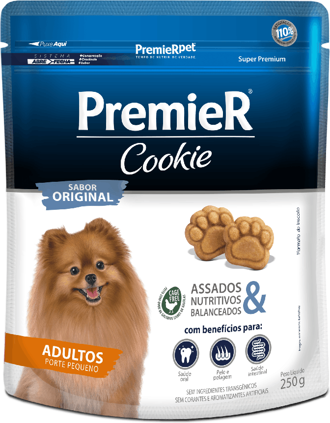 Biscoito PremieR Cookie para Cães Adultos Porte Pequeno Sabor Original - 250g