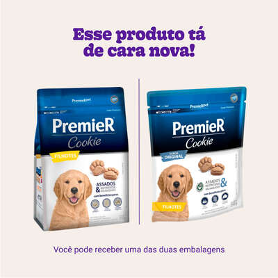 Biscoito PremieR Cookie para Cães Filhotes Porte Médio e Grande Sabor Frango