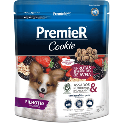 Biscoito PremieR Cookie para Cães Filhotes Sabor Frutas Vermelhas