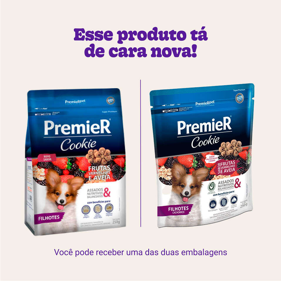 Biscoito PremieR Cookie para Cães Filhotes Sabor Frutas Vermelhas - 250g