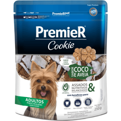 Biscoito Premier Pet Cookie Coco e Aveia para Cães Adultos Pequeno Porte