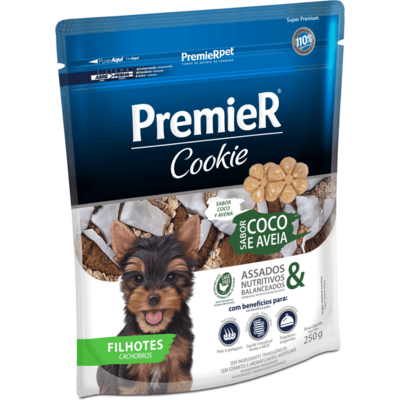 Biscoito PremieR Cookie para Cães Filhotes Sabor Aveia e Coco