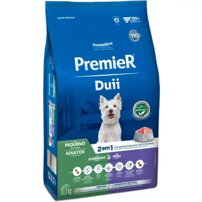 Ração Seca PremieR Pet Duii Cordeiro e Peru para Cães Adultos Pequeno Porte