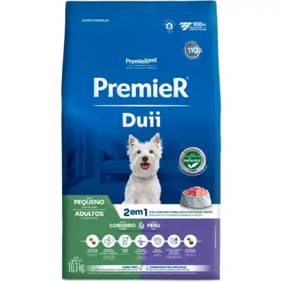 Ração Seca PremieR Pet Duii Cordeiro e Peru para Cães Adultos Pequeno Porte