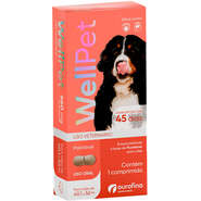 Antipulgas e Carrapatos Ourofino WellPet 560 mg para Cães de 40,1Kg a 56Kg - 1 Comprimido