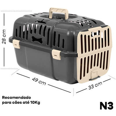 Caixa de Transporte Joy Furacão Pet Preta para Cães e Gatos