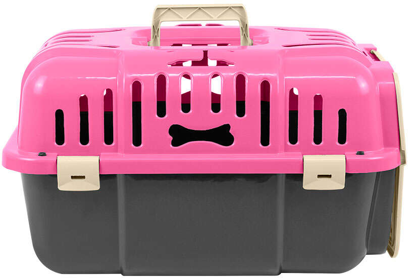 Caixa de Transporte Joy Furacão Pet Rosa para Cães e Gatos - Tam. 02