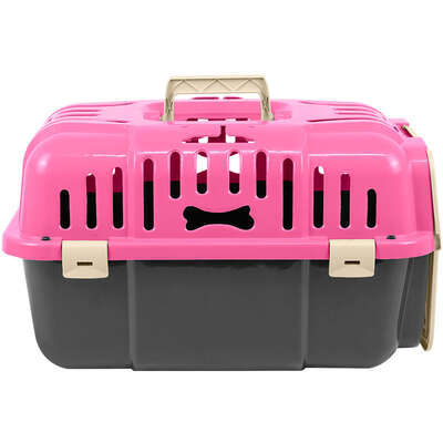 Caixa de Transporte Joy Furacão Pet Rosa para Cães e Gatos