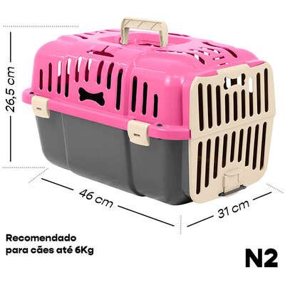 “Caixa de Transporte Joy Furacão Pet Rosa para Cães e Gatos
