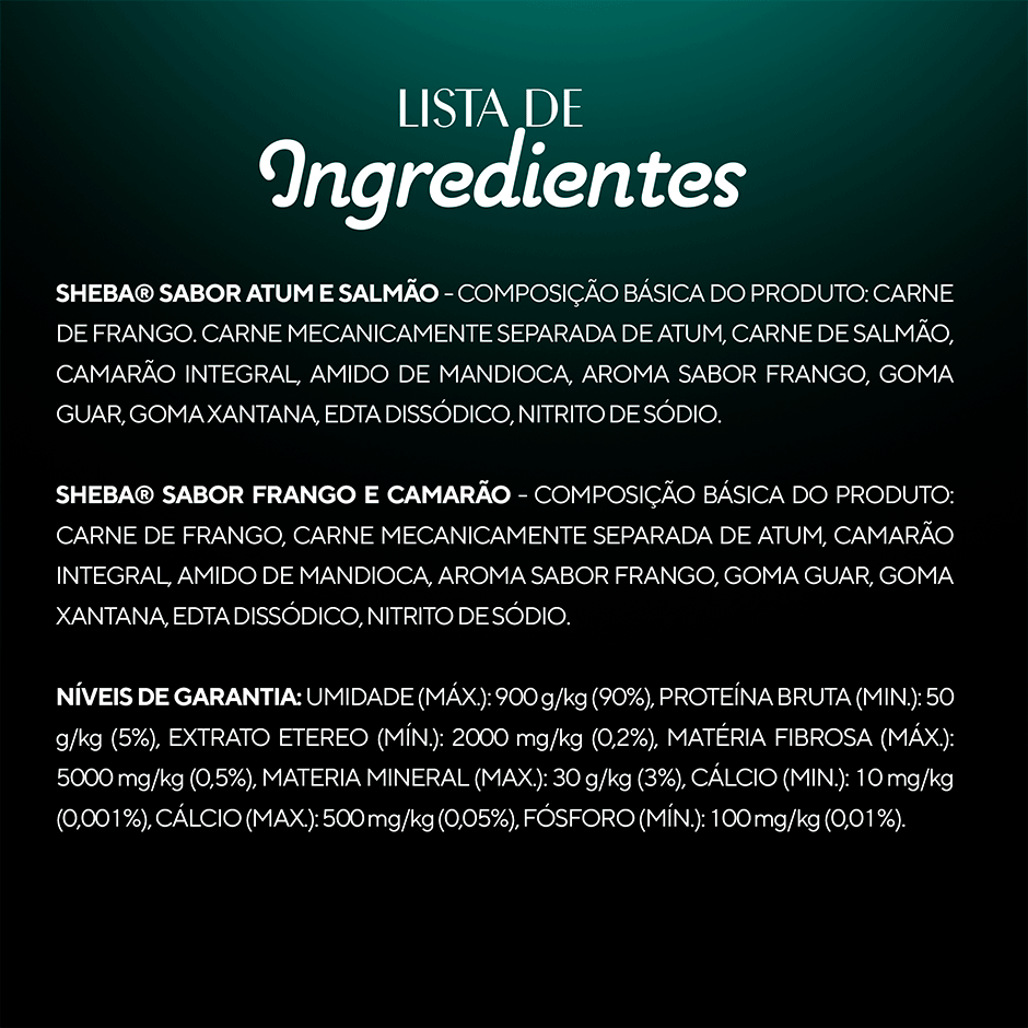 Petisco Sheba Cremoso Sabores Atum e Salmão, Frango e Camarão Gatos Adultos - 1 Pacote (4 Unidades)