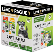 Ração Úmida Optimum Sachê para Cães Adultos Raças Pequenas e Minis Frango e Carne 100g - Leve 9 Pague 7