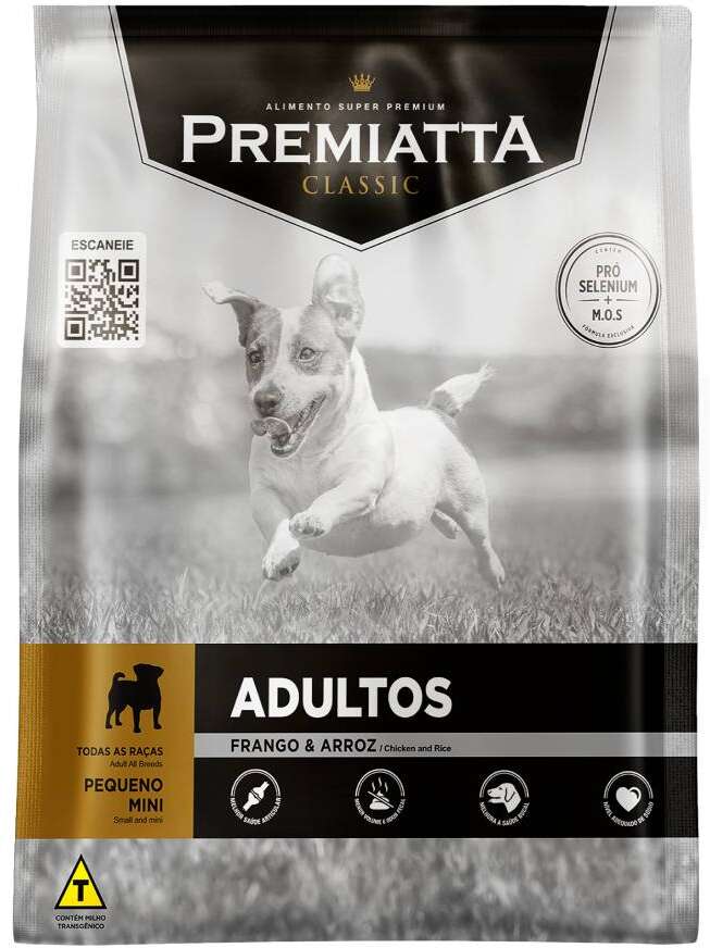 Ração Premiatta Classic Frango e Arroz para Cães Adultos Raça Mini e Pequena - 3Kg