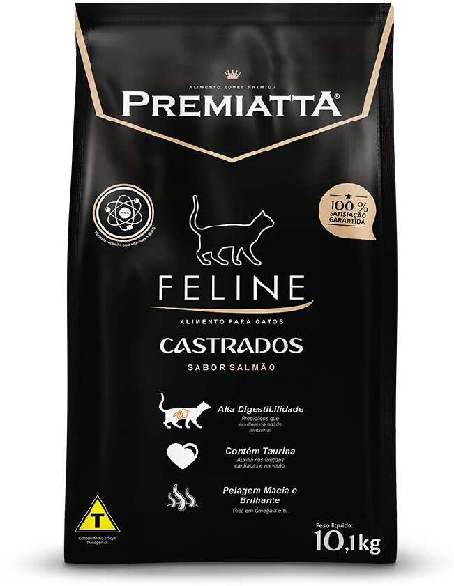 Ração Premiatta Feline Salmão e Arroz para Gatos Adultos - 10,1Kg