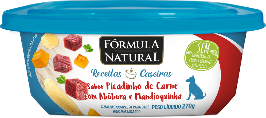 Ração Úmida Fórmula Natural Receitas Caseiras Picadinho de Carne com Abóbora e Mandioquinha para Cães - 270 g