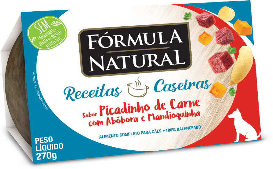 Ração Úmida Fórmula Natural Receitas Caseiras Picadinho de Carne com Abóbora e Mandioquinha para Cães - 270 g