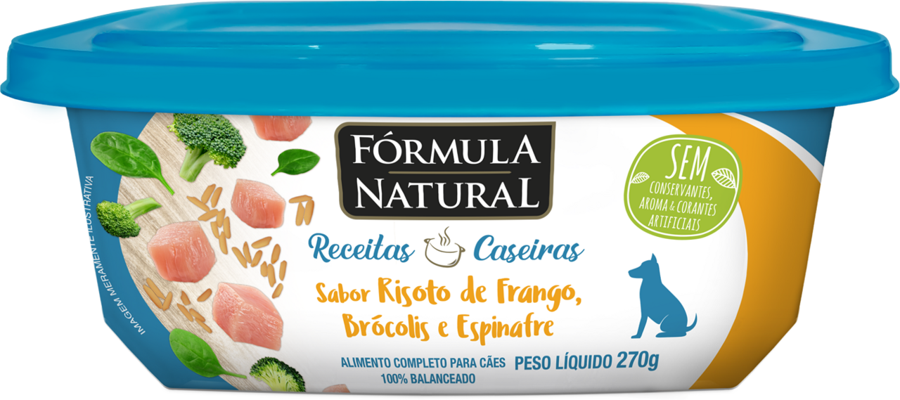 Ração Úmida Fórmula Natural Receitas Caseiras Risoto de Frango, Brócolis e Espinafre para Cães - 270 g