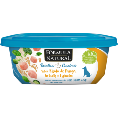 Ração Úmida Fórmula Natural Receitas Caseiras Risoto de Frango, Brócolis e Espinafre para Cães