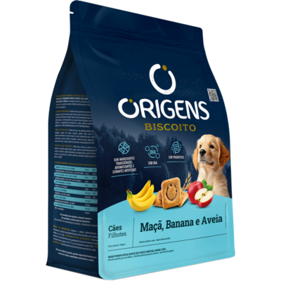 Biscoito Origens para Cães Filhotes Sabor Aveia e Banana