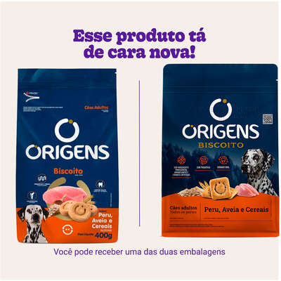 Biscoito Origens para Cães Adultos Porte Grande Sabor Aveia e Cereais