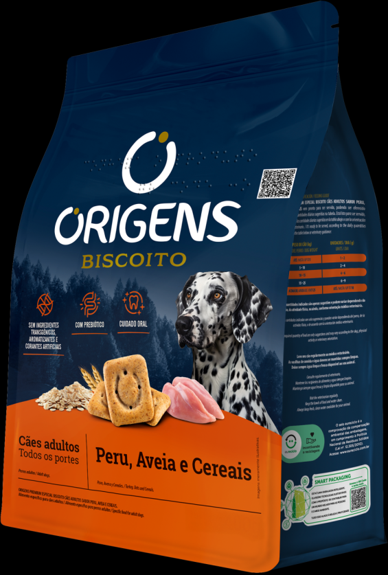 Biscoito Origens para Cães Adultos Porte Grande Sabor Aveia e Cereais - 400g