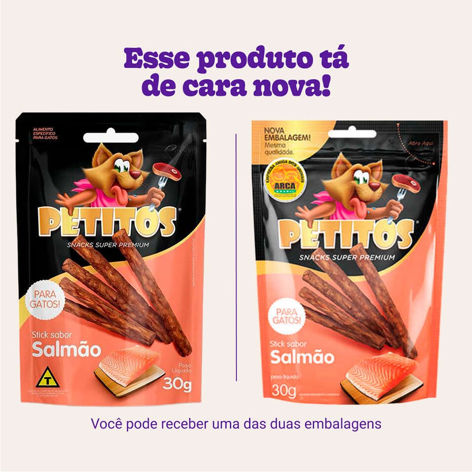 Stick Petitos para Gatos Adultos Sabor Salmão - 30g