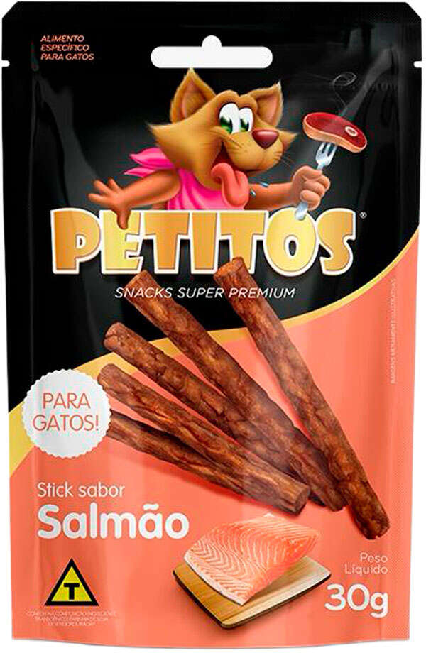 Stick Petitos para Gatos Adultos Sabor Salmão - 30g