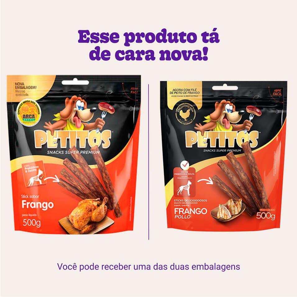 Palito Petitos para Cães Adultos Sabor Frango - 500g