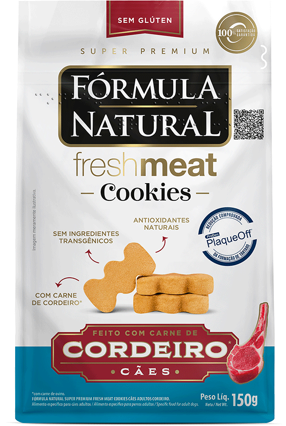 Cookies Fórmula Natural Fresh Meat para Cães Adultos sabor Cordeiro - 150 g