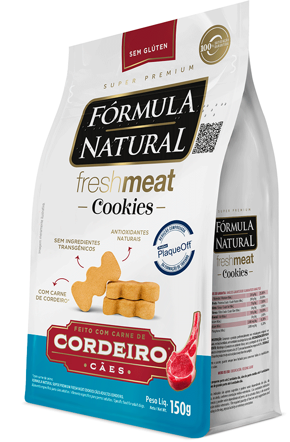 Cookies Fórmula Natural Fresh Meat para Cães Adultos sabor Cordeiro - 150 g